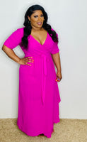 Plus Size Fuchsia Maxi Dress